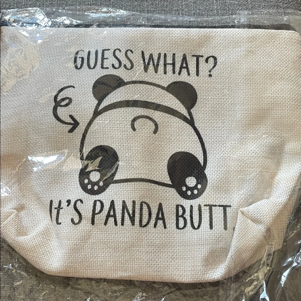 Guess What It’s Panda Butt Print Pouch Cosmetic Makeup Bag